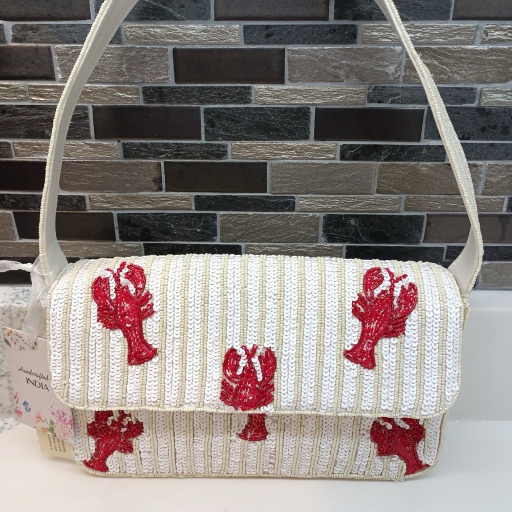 Viral lobster beaded bag